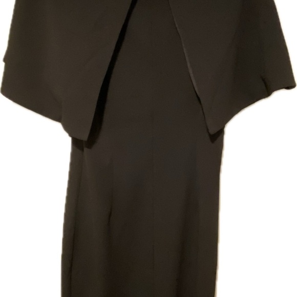 Alexia Admor Women’s Devi V Neck Midi Elegant Black Cape Dress New small - Picture 6 of 16